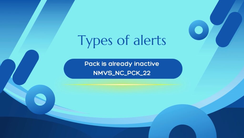 Types of alerts pack already inactive